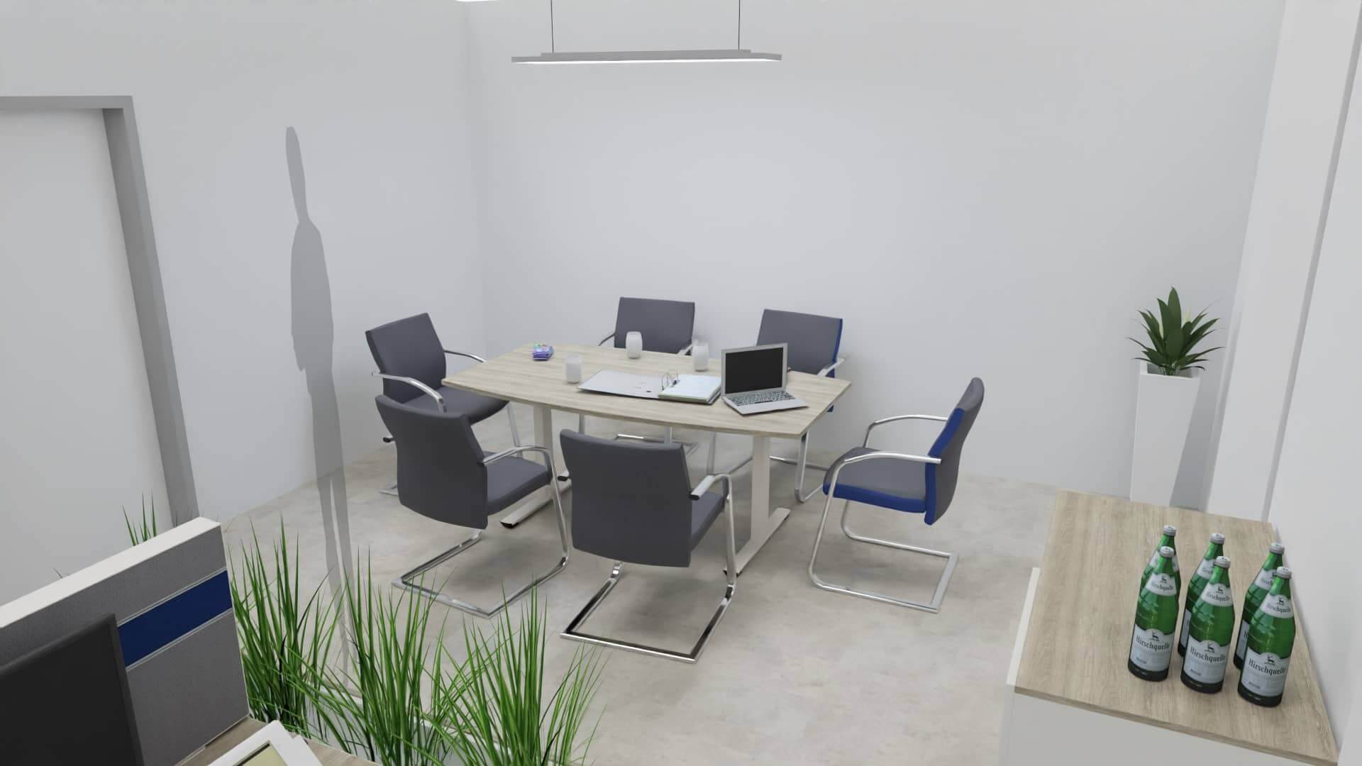 Büromöbel und Büroeinrichtung Großraumbüro mit Empfang - 6 Plätze - Ansicht 3